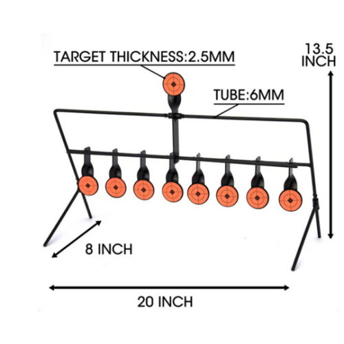 Trimex Arms Rotating Spinner Self-Resetting Metal Target–9+1