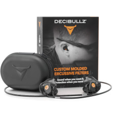 Decibullz Custom Molded Percussive Ear Protection Filters Black