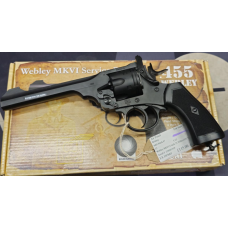 EX DEMO Webley MKVI 22 Pellet 6" Revolver Air Pistol Black