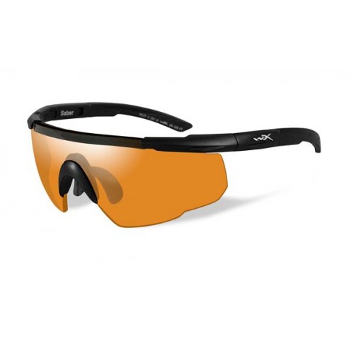 Wiley X Saber Advanced Shooting Glasses Set Advanced Grey/Light Rust/Vermillion Lens Black Frame 