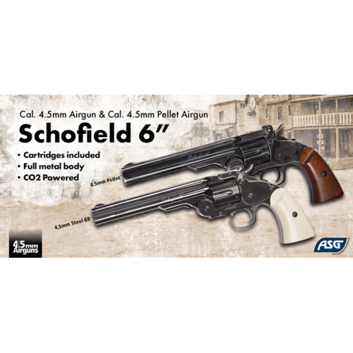 ASG Schofield No.3 Black Aged Finish .177 Pellet Revolver