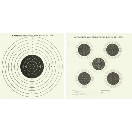 Bisley Double Sided Card Targets 14cm x 14cm (50) 5 Targets