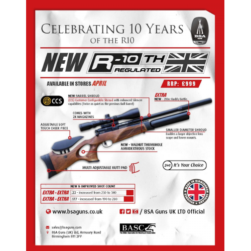 New BSA R10 TH Walnut PCP Air Rifle R Ten