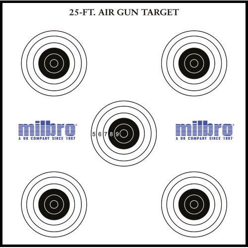 Milbro 14cm Card 5 Spot Card Targets Pack Size 100