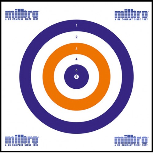 Milbro 14cm Red White & Blue Card Targets Pack Size 100