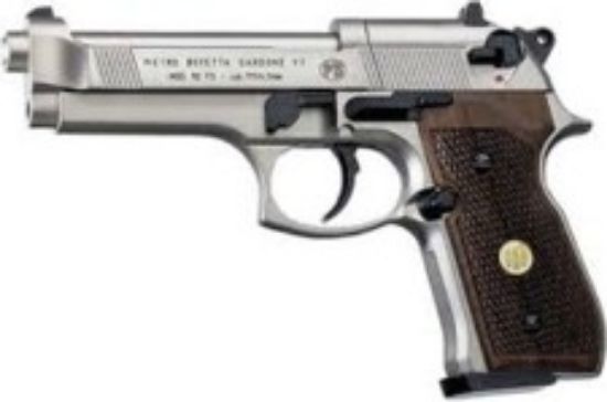 Picture of Beretta 92FS Nickel with Wood Grips