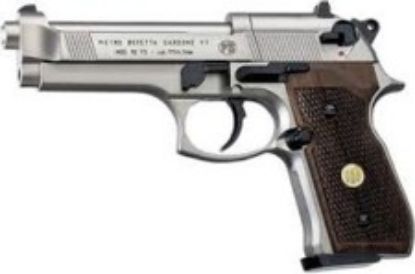 Picture of Beretta 92 FS Nickel .177 CO₂ Air Pistol with Wooden Grips