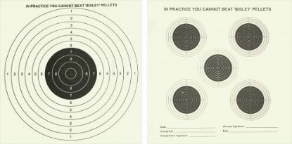 Picture of Bisley 17cm Double Sided Card Air Gun Targets 50 pack