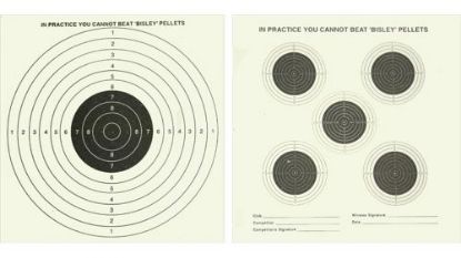 Picture of Bisley Double Sided Card Targets 14cm x 14cm (50) 5 Targets