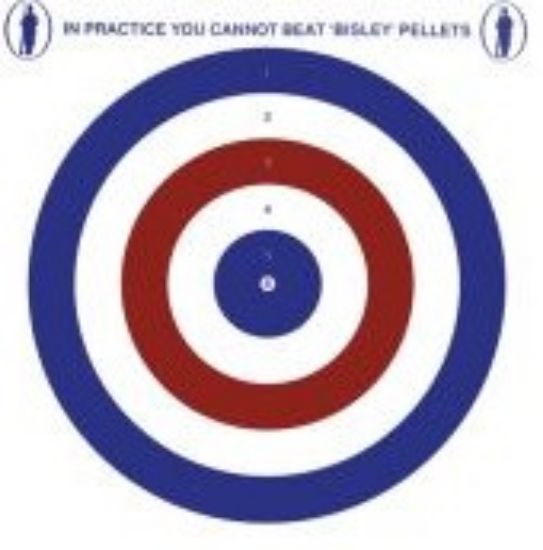 Picture of Bisley Red White & Blue Card Targets 14cm x 14cm (50)