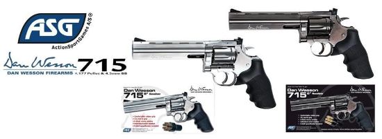 Picture of Dan Wesson 715 6" Silver Revolver 4.5 mm Metal BB Shooting Version