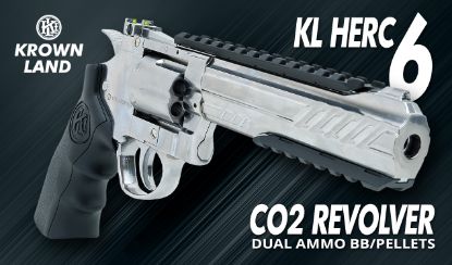 Picture of KLI Titan 6 Inch Chrome Revolver Dual Ammo 