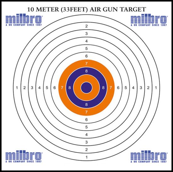 Milbro 17cm Card Targets for Air weapons. Solware Ltd.