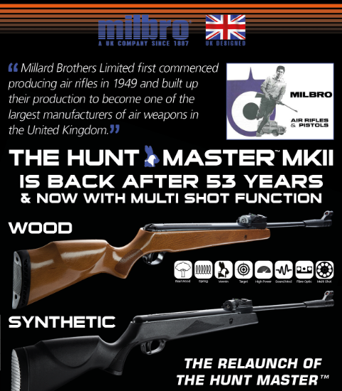 Picture of Milbro Hunt Master Multishot Spring Powered Air Rifle Synthetic
