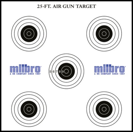Picture of Milbro SPARE CARD TARGETS (100)  ZMULTARG17CM (17cm x 17cm)