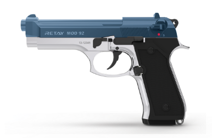 Picture of Retay Mod 92 Nickel/Blue 9MM P.A.K