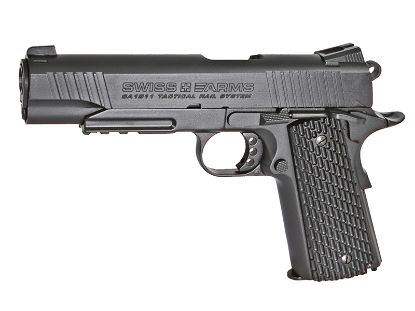 Picture of Swiss Arms 1911 4.5mm .177 Tactical Rail Co2 Blowback Pistol