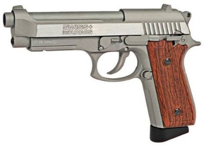 Picture of Swiss Arms Beretta 92 Stainless Blowback Rail Gun Heavy Weight 4.5mm Air Pistol
